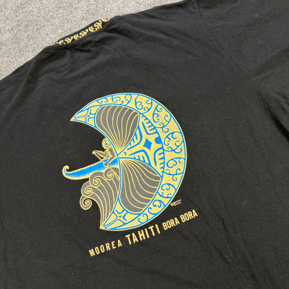 Comfy Boho Banana Beach Moorea Tahiti Bora Bora Graphic T-Shirt Black XXL Cotton